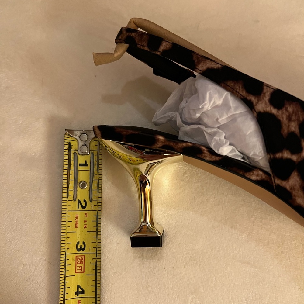 Katy Perry Oceanview Size 6 Sling back Leopard Satin Kitten Heel Work Party Shoe - Picture 5 of 7